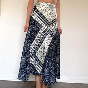 Y2K Guess Paisley Asymmetrical Maxi Skirt